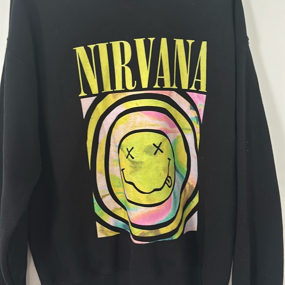 Black and Yellow Nirvana Graphic Hoodie